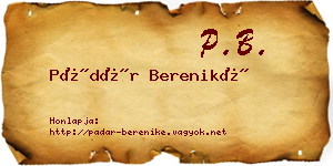 Pádár Bereniké névjegykártya